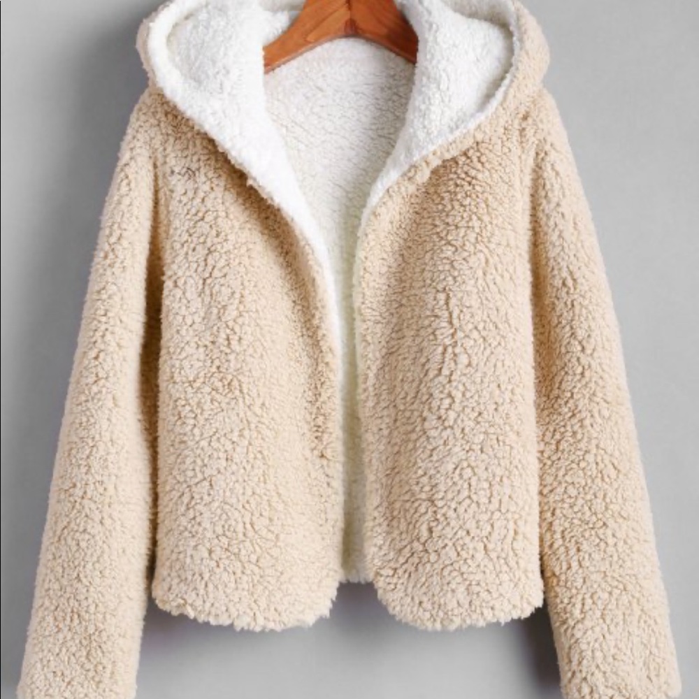 Hooded Reversible Teddy Coat